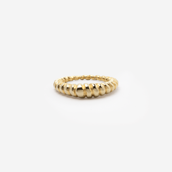 Gold Croissant Dome Ring