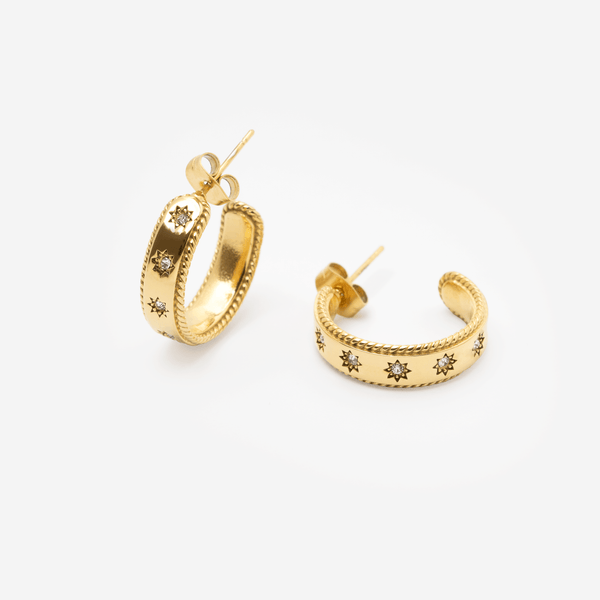 18K Gold Chunky Small Hoop Earrings